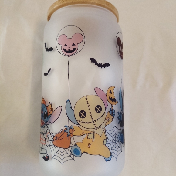 Stitch frosted glass cup - Picture 2 of 5